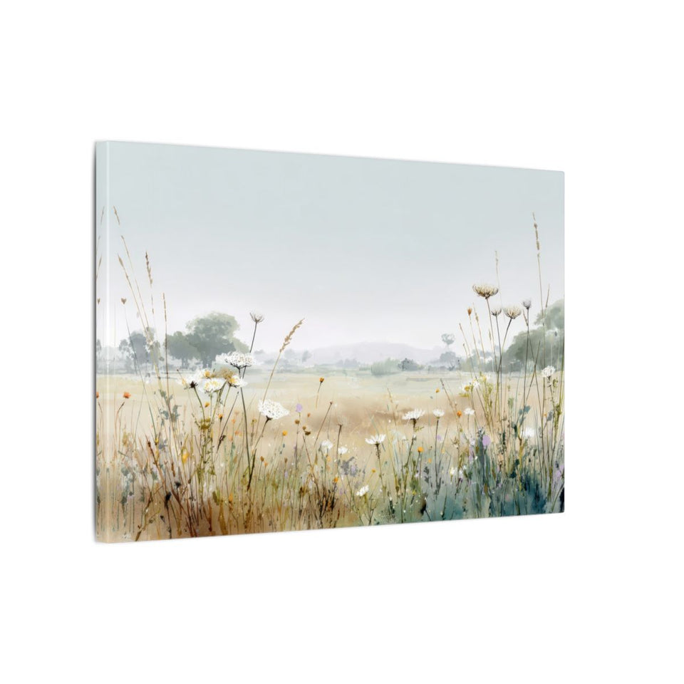 Meadow Wildflower Canvas Print – gallery wrapped canvas, side view
