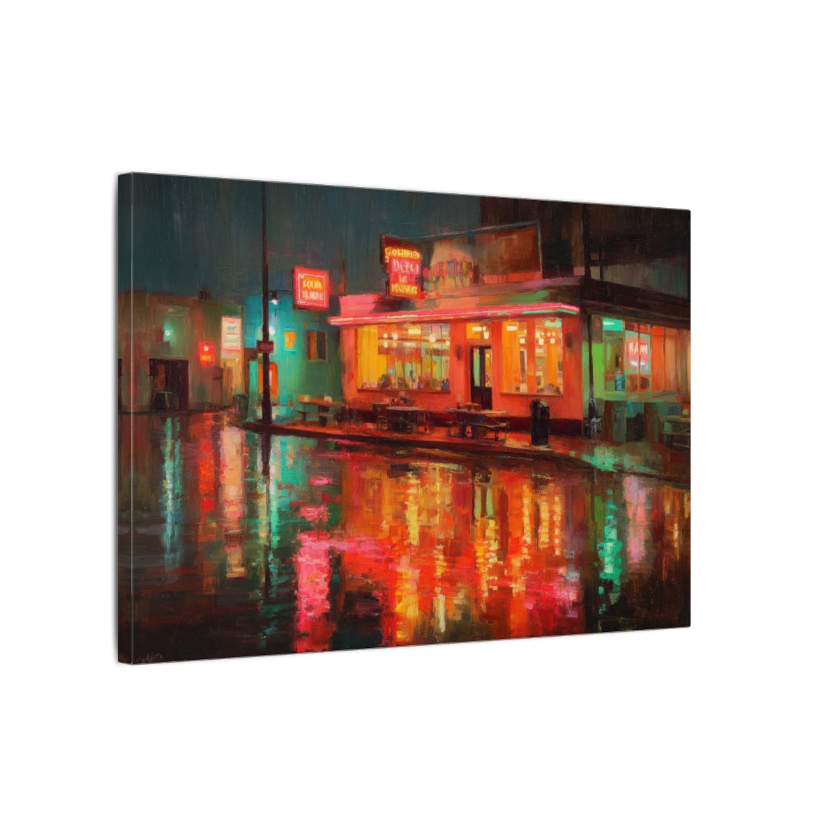 Midwest Supper Club Canvas Art – gallery wrapped canvas, side view