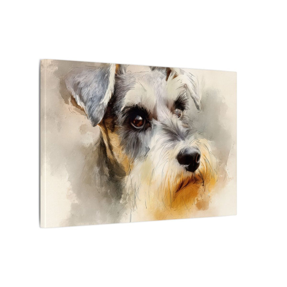 Miniature Schnauzer Canvas Art – gallery wrapped canvas, side view
