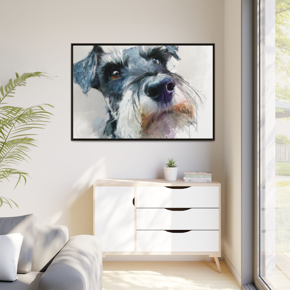 Copy of Miniature Schnauzer Canvas Print – Watercolor Dog Wall Art