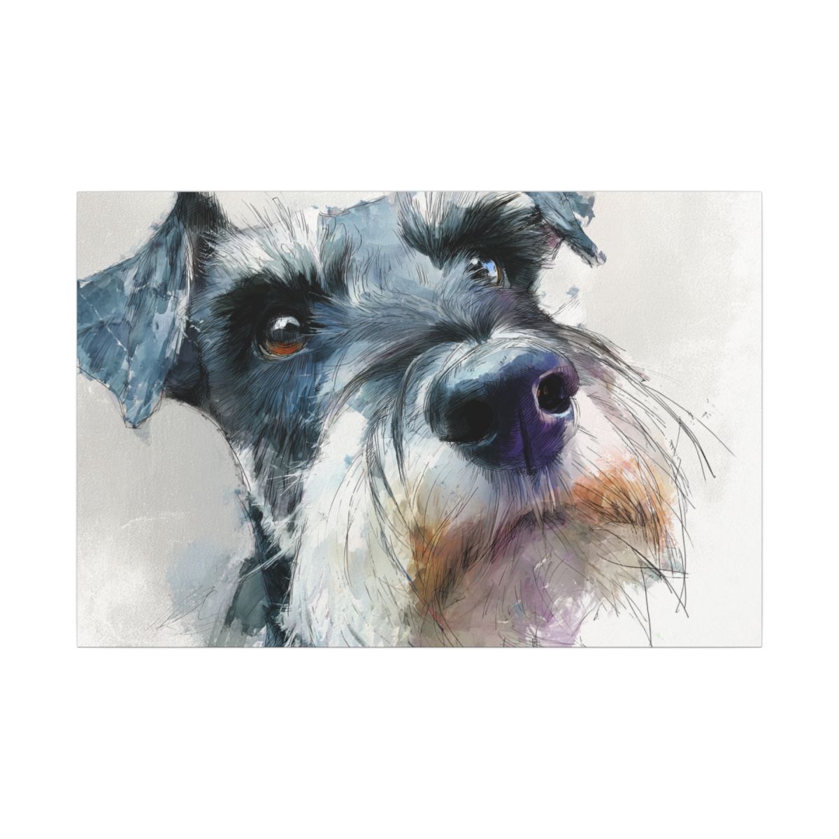 Copy of Miniature Schnauzer Canvas Print – Watercolor Dog Wall Art