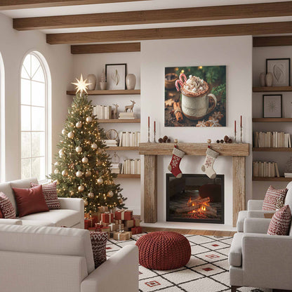 Christmas Hot Cocoa Canvas Wall Art – styled room view 10