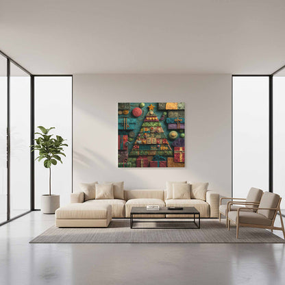 Christmas Tree Wall Art – styled room view 11