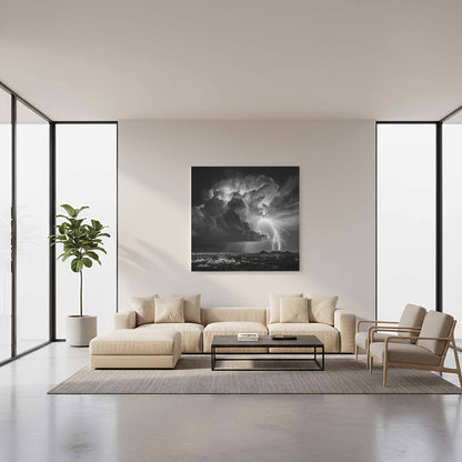 Desert Lightning Storm Canvas Print – styled room view 11