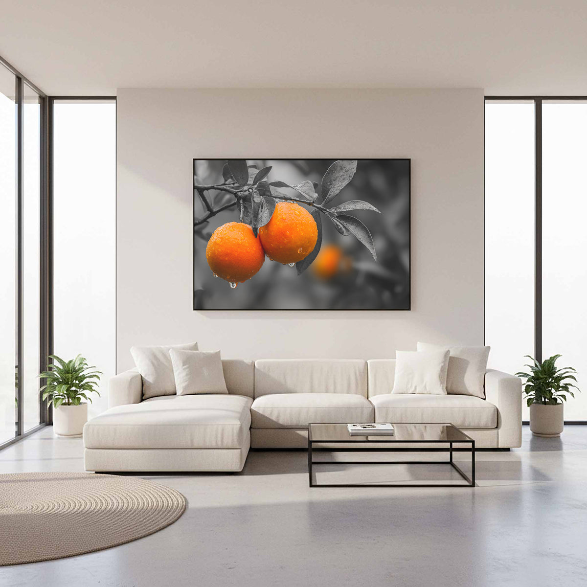 Orange Citrus Canvas Print – styled room view 10