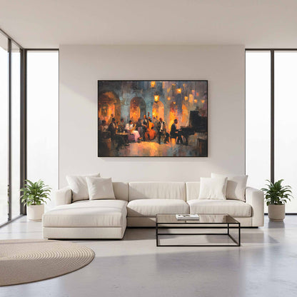 Jazz Ensemble Canvas Wall Art – styled room view 11