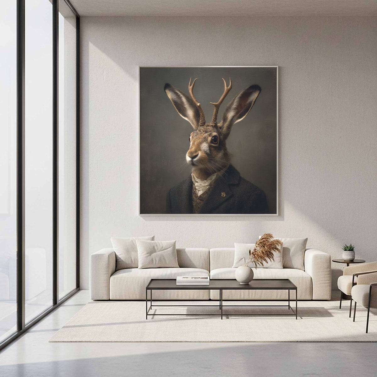 Jackalope Portrait Print – styled room view 10