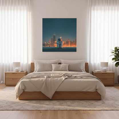 Astronaut Urban Canvas Wall Art – styled room view 12