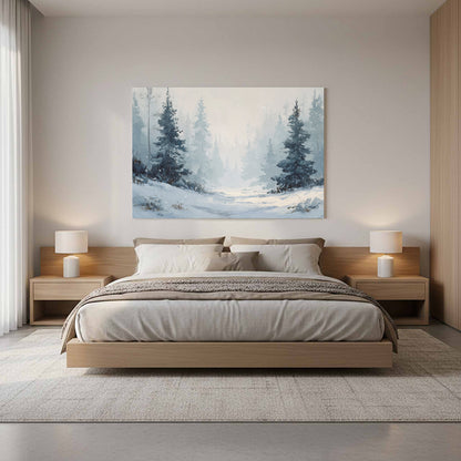 Winter Forest Canvas Print – styled room view 11