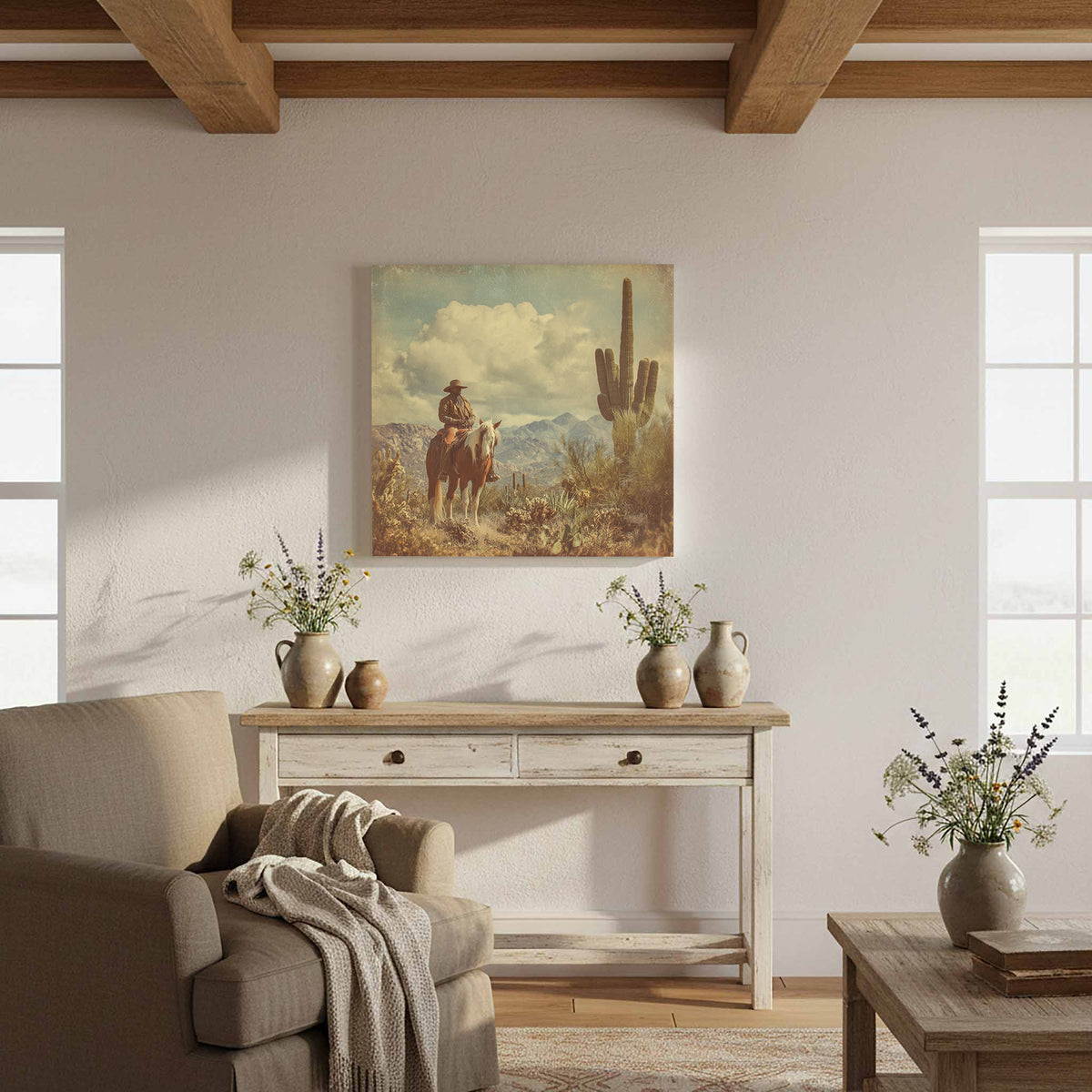 Western Cowboy Desert Canvas Wall Art — product image 12