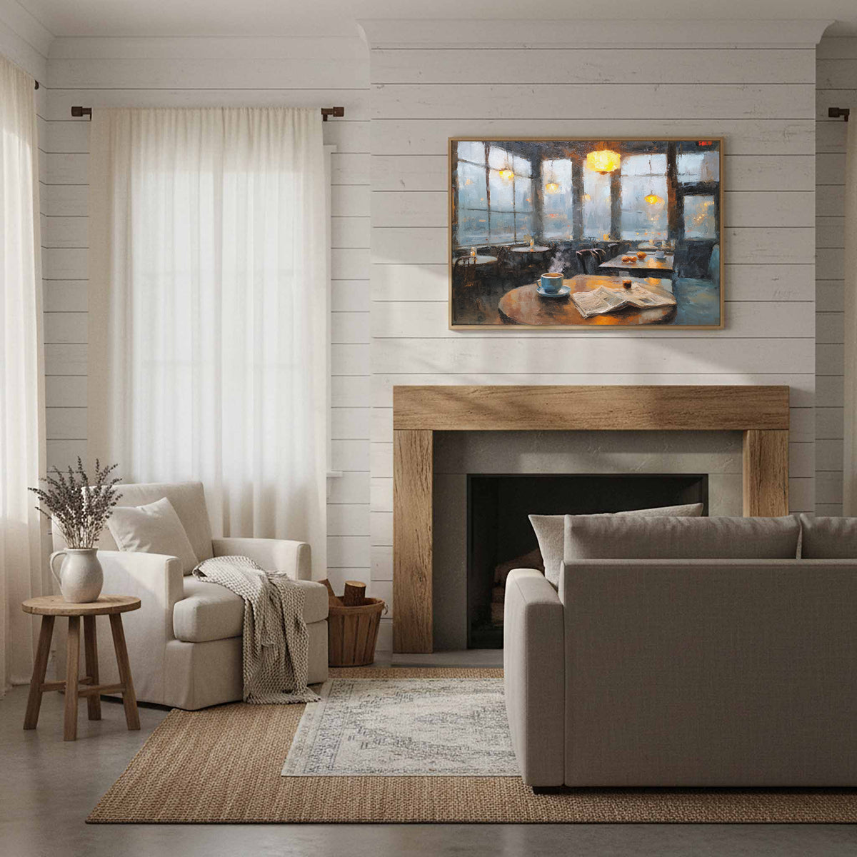 Coffee House Art Print – styled room view 11