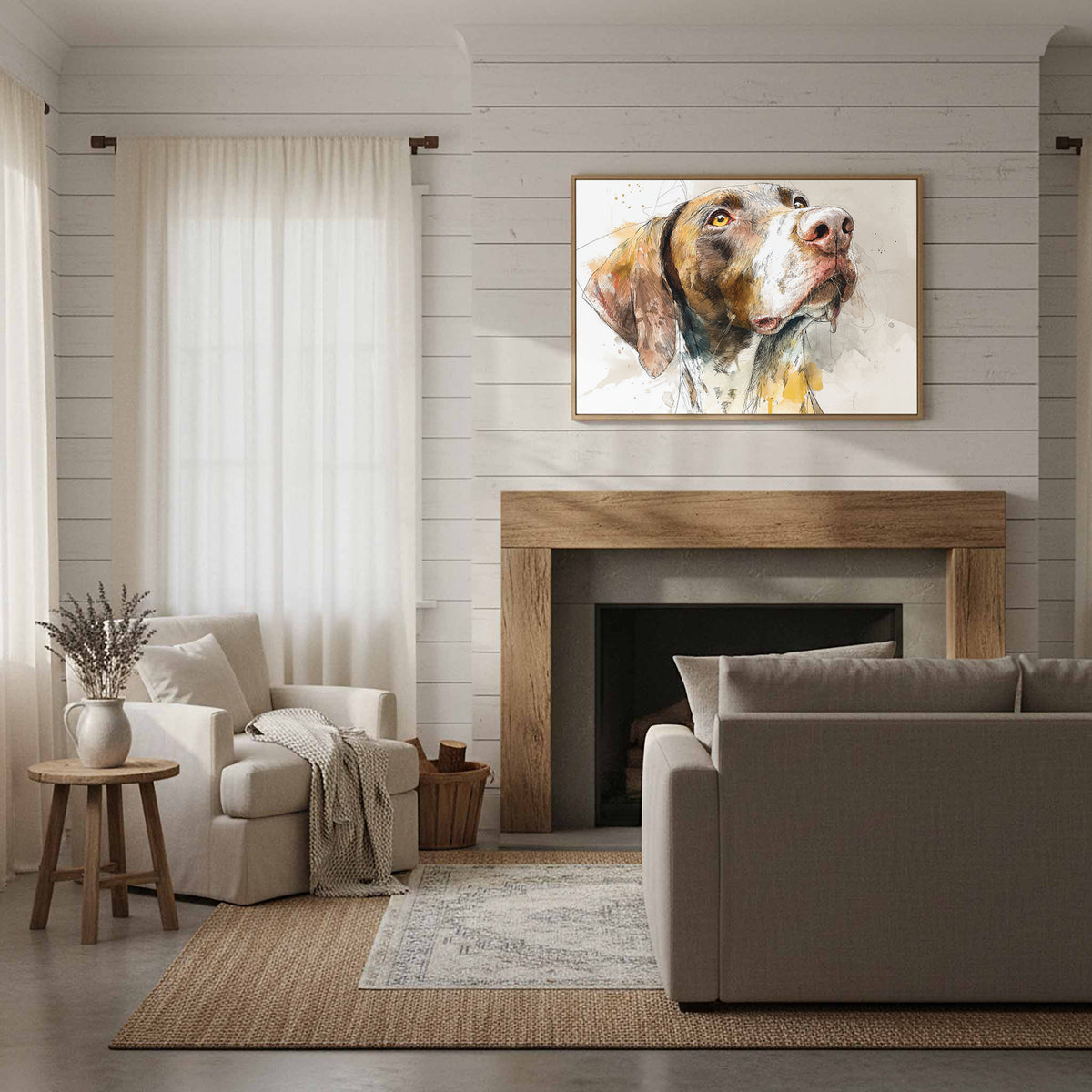 German Shorthaired Pointer Canvas Print – styled room view 11