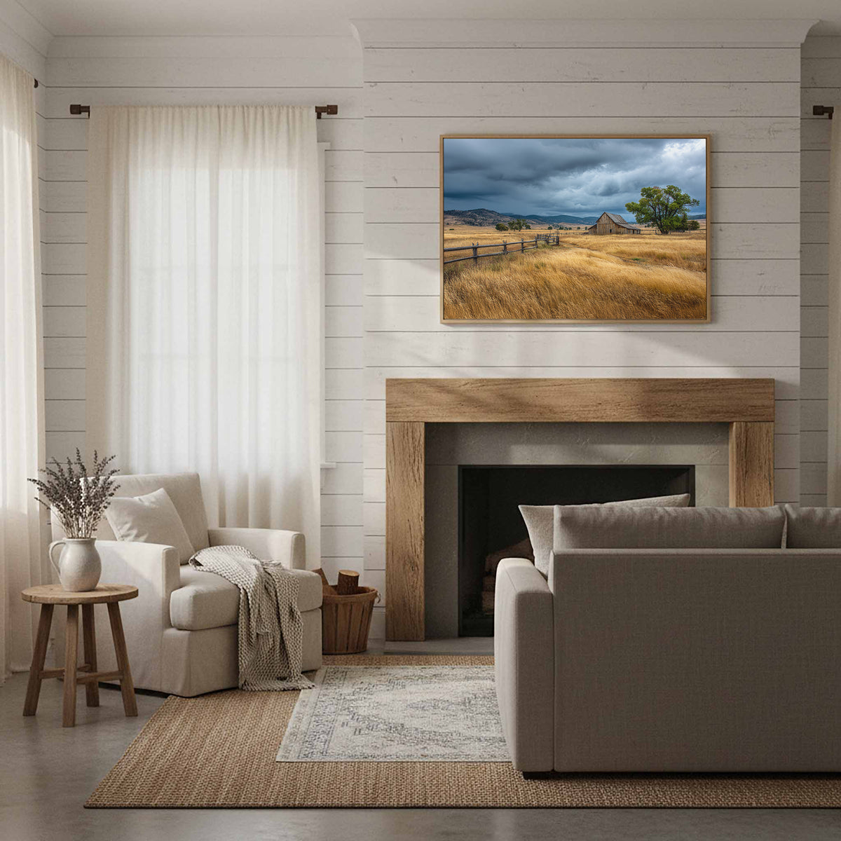 Rustic Barn Canvas Print – styled room view 12