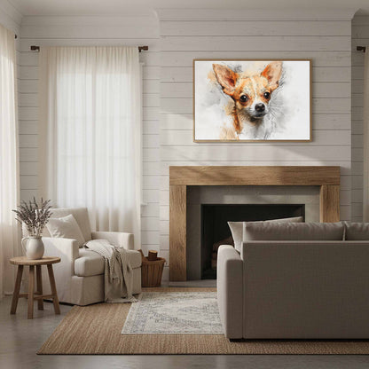 Chihuahua Portrait Canvas Wall Art – styled room view 10