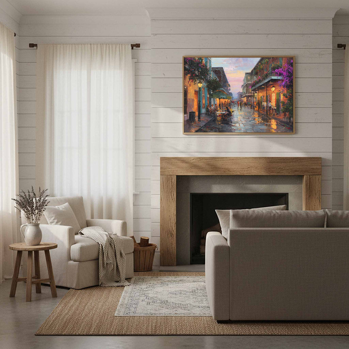 New Orleans French Quarter Canvas Print – styled room view 12