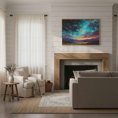 Cosmic Starry Night Canvas Wall Art – styled room view 11