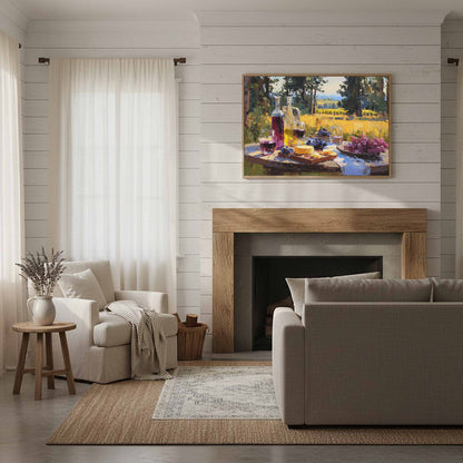 Oregon Vineyard Canvas Art – styled room view 11