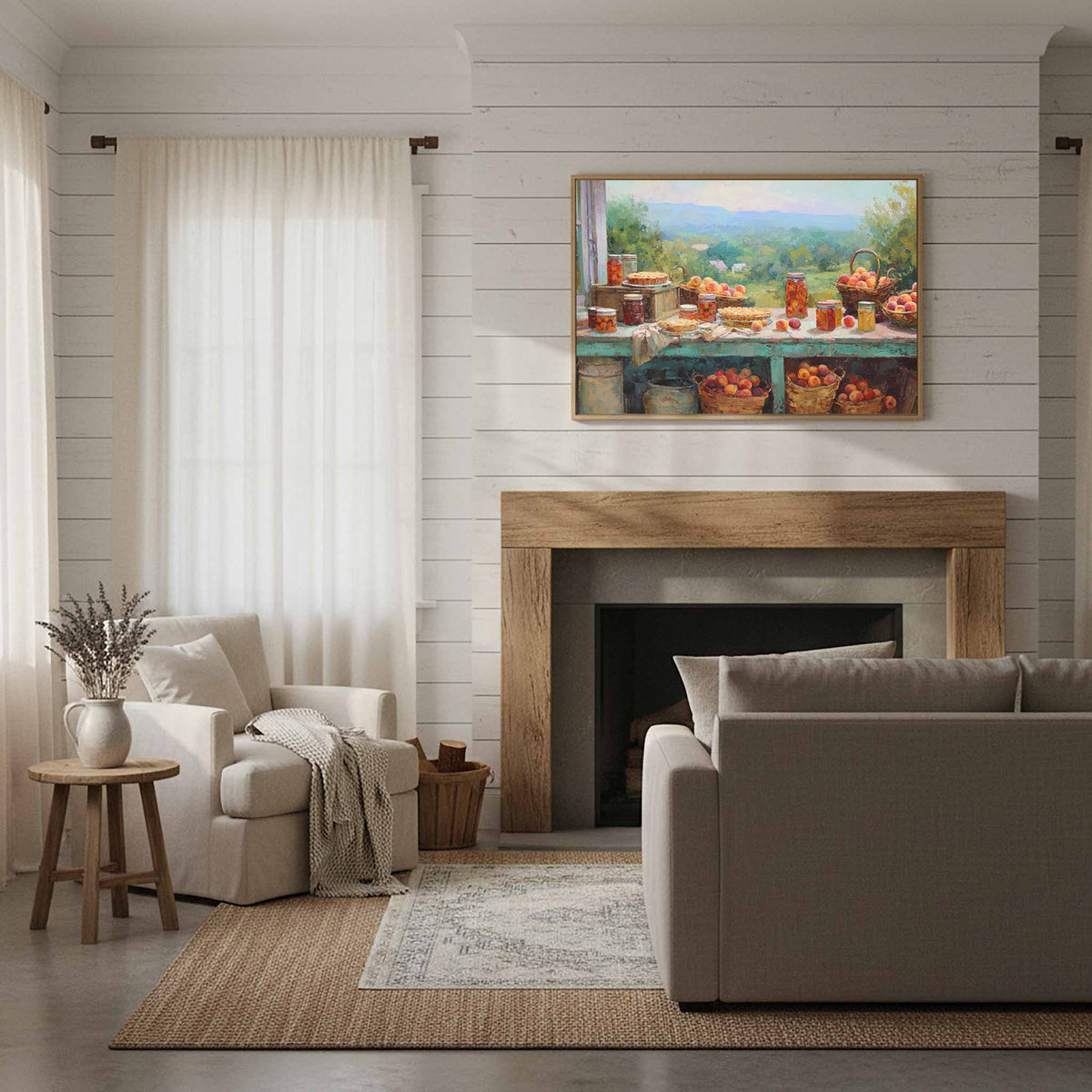 Peach Harvest Canvas Print – styled room view 11
