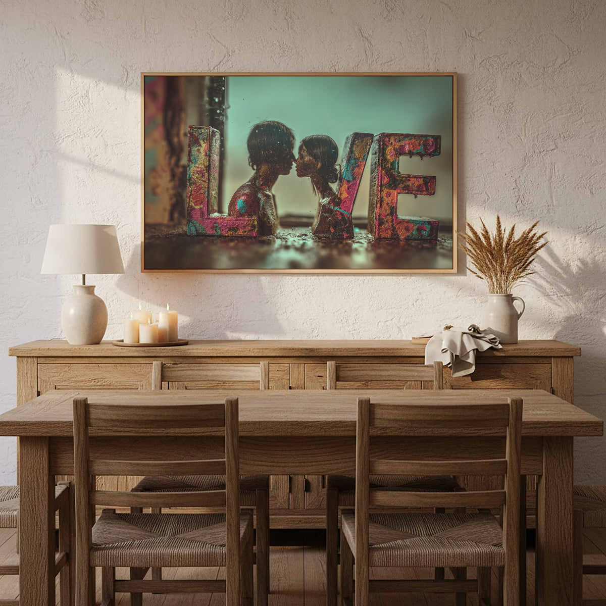 LOVE Letter Canvas Art – styled room view 10