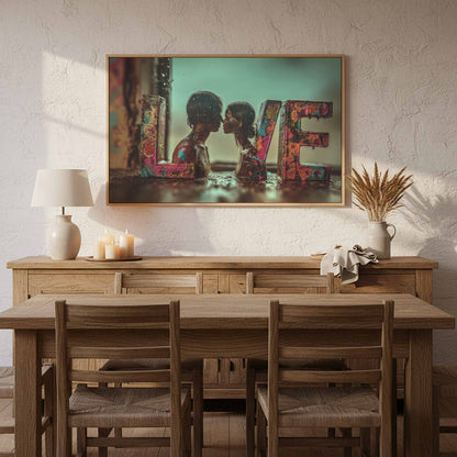 LOVE Letter Canvas Art – styled room view 10