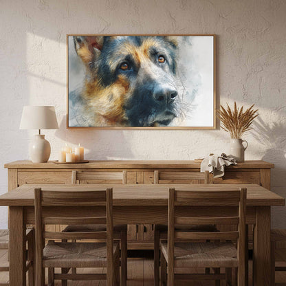 German Shepherd Canvas Wall Art – styled room view 11