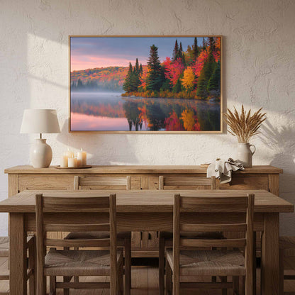 Autumn Lake Canvas Print – styled room view 11
