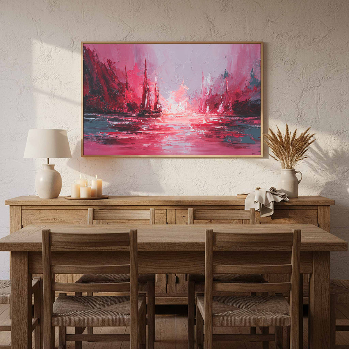 Abstract Storm Seascape Canvas Print – styled room view 10