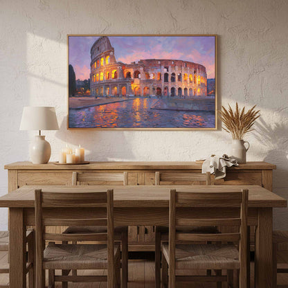 Colosseum Sunset Canvas Print – styled room view 10