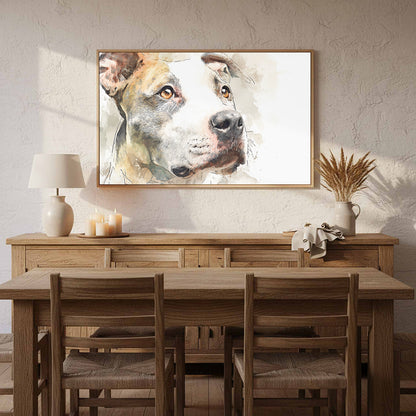 Pit Bull Terrier Canvas Wall Art – styled room view 11