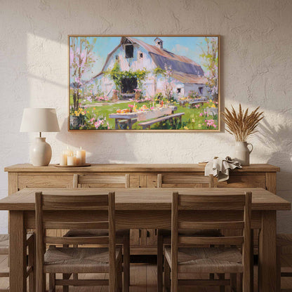 Spring Barn Wedding Canvas Print – styled room view 12