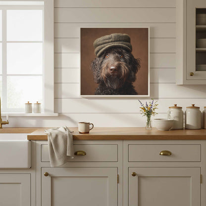 Labradoodle Dog Portrait Canvas Print – styled room view 12