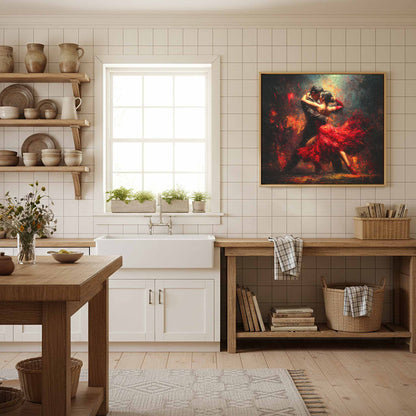 Passionate Tango Canvas Wall Art – styled room view 9