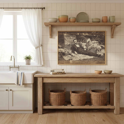 Abraham Lincoln Vintage Picnic Print – styled room view 10