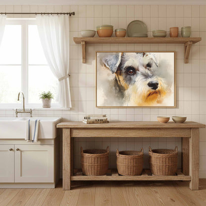 Miniature Schnauzer Canvas Art – styled room view 11
