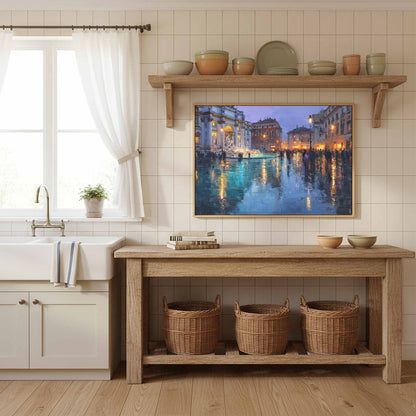 Trevi Fountain Canvas Print – styled room view 12
