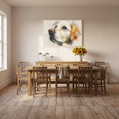 Golden Retriever Canvas Wall Art – styled room view 11