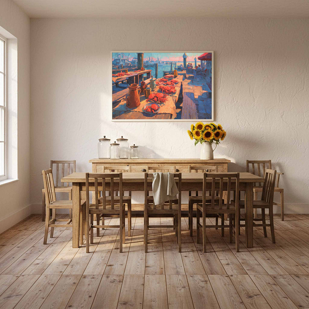 Chesapeake Bay Crab Feast Canvas Art – styled room view 6