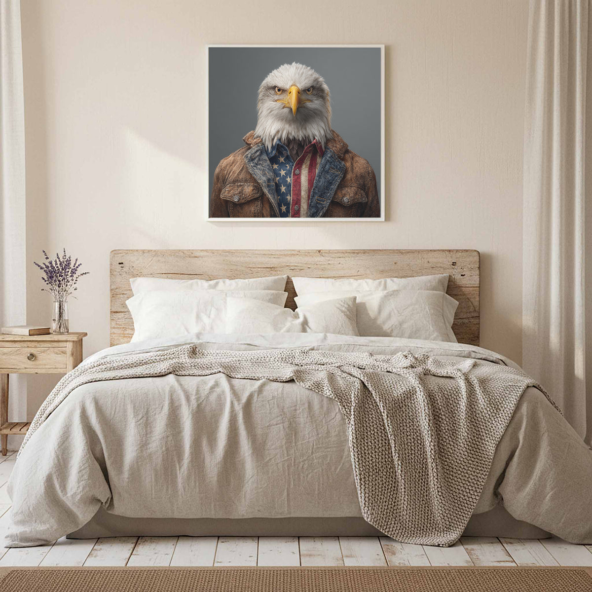 Patriotic Eagle Canvas Wall Art – styled room view 11