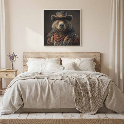 Western Bear Canvas Print – styled room view 11