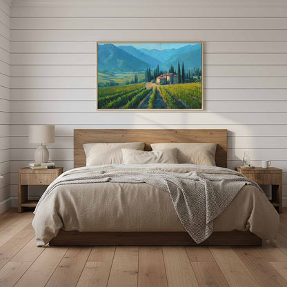 Tuscan Vineyard Canvas Art – styled room view 11