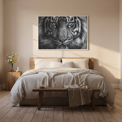 Bengal Tiger Portrait Canvas Art – styled room view 12