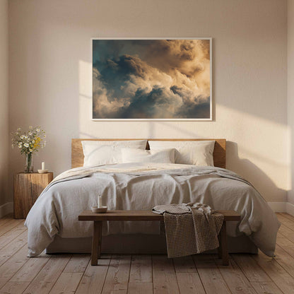 Abstract Cloud Wall Art – styled room view 11