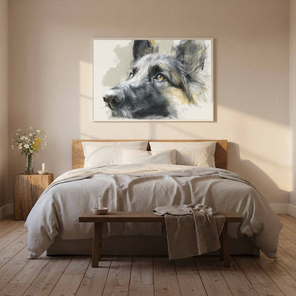 Belgian Shepherd Dog Portrait Canvas Art – styled room view 10