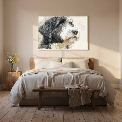 Portuguese Water Dog Canvas Print – styled room view 12