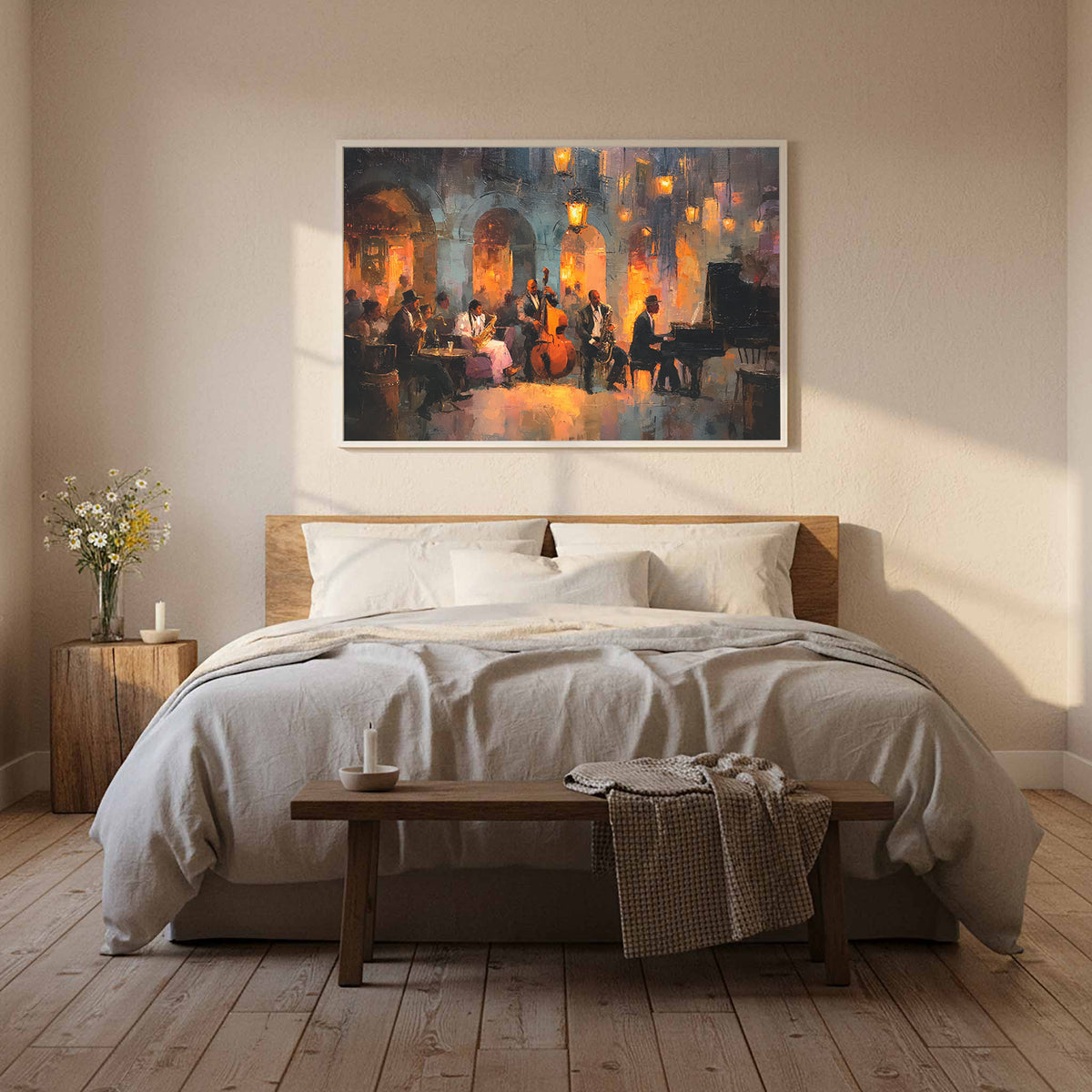 Jazz Ensemble Canvas Wall Art – styled room view 12