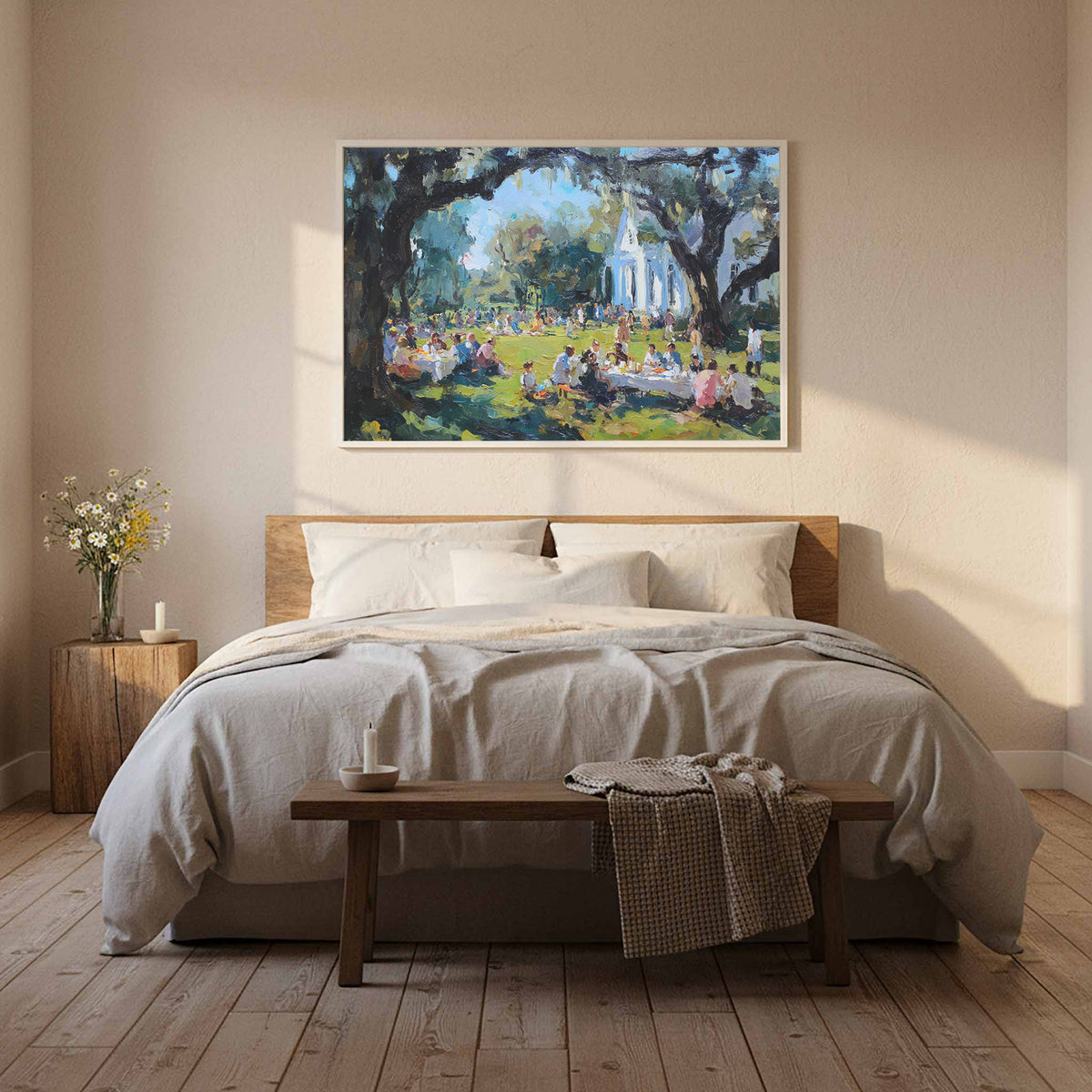 Southern Church Picnic Canvas Print – styled room view 11