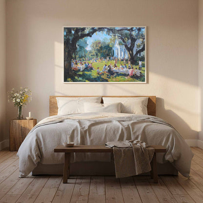Southern Church Picnic Canvas Print – styled room view 11