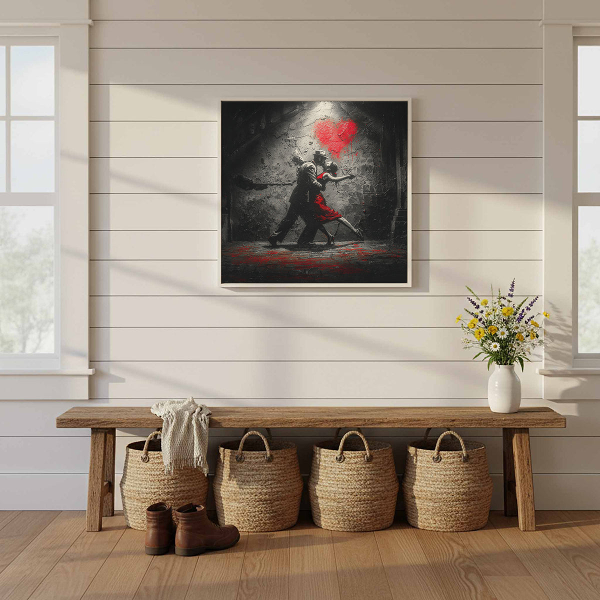 Passionate Tango Canvas Wall Art – styled room view 12