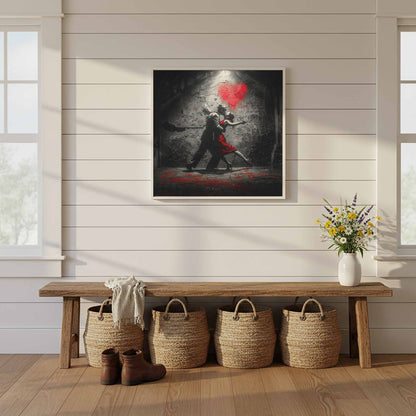 Passionate Tango Canvas Wall Art – styled room view 12