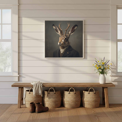 Jackalope Portrait Print – styled room view 11